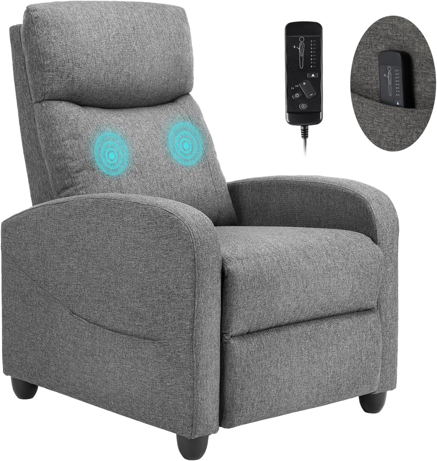 Swivel high-back rocking chair with footrest padded glider baby chair with comfortable deep seat