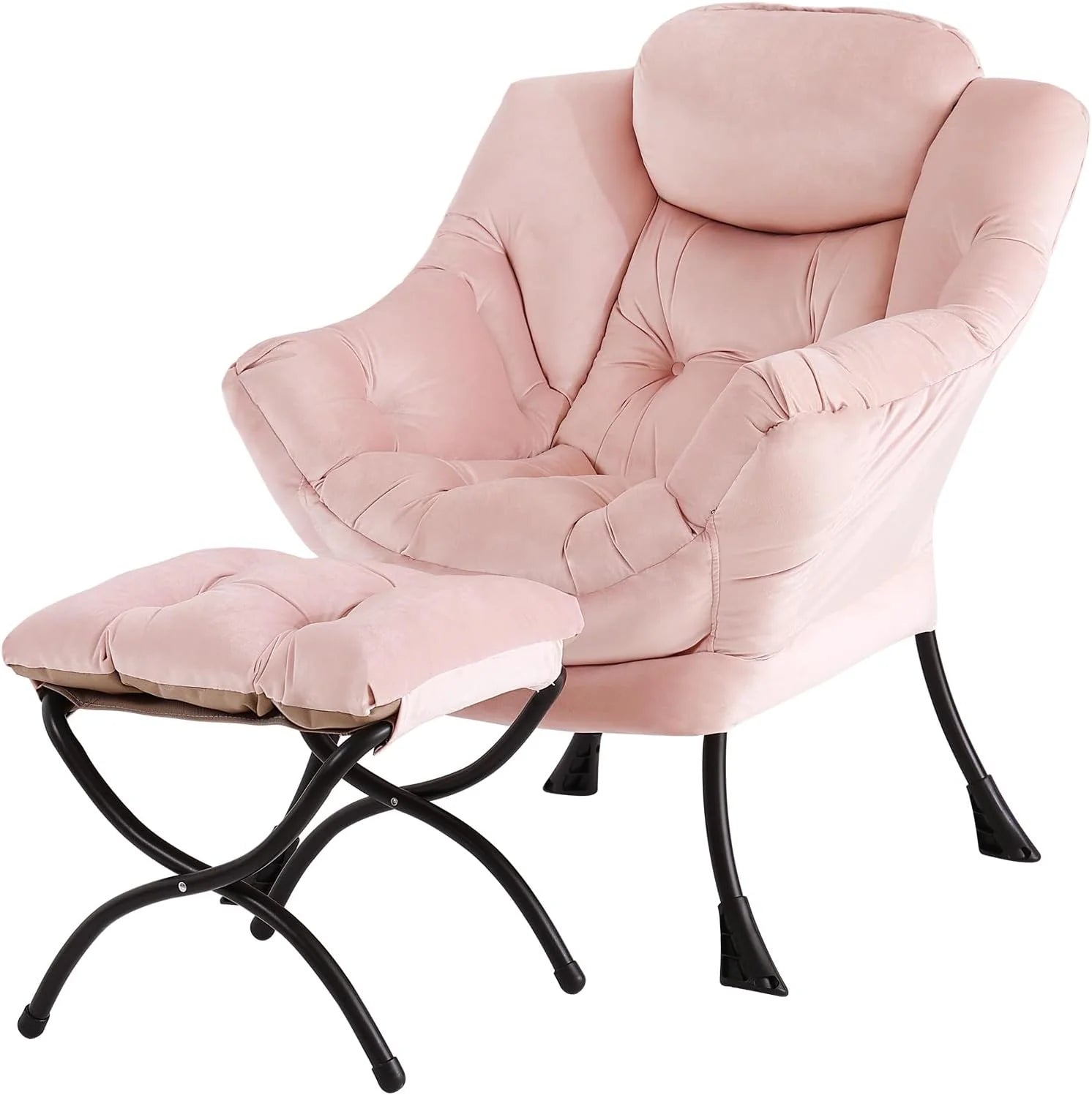 Tiita Lazy Chair with Ottoman Modern Large Accent Lounge Chair Leisure Sofa Armchair Ottoman