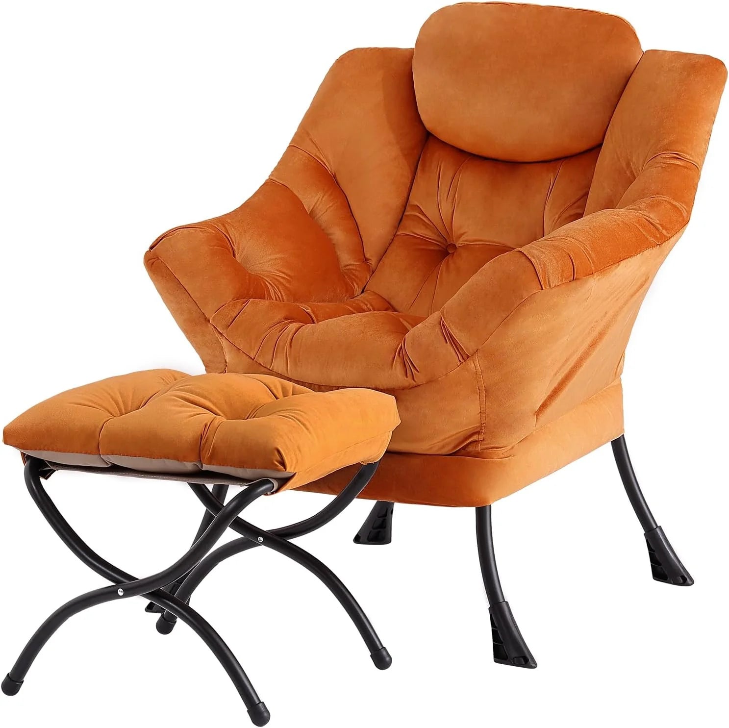 Tiita Lazy Chair with Ottoman Modern Large Accent Lounge Chair Leisure Sofa Armchair Ottoman