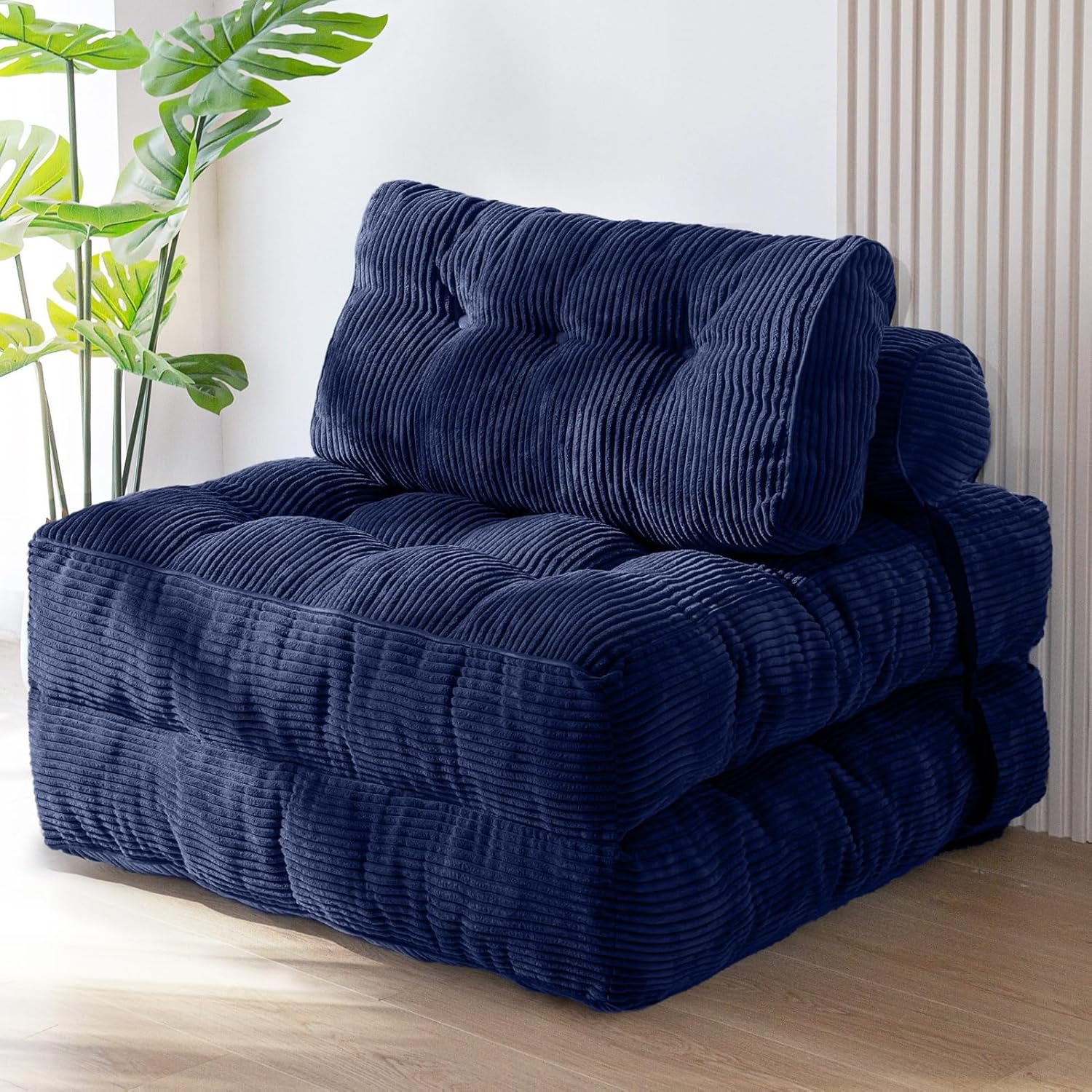 MAXYOYO Folding Sofa Bed Convertible Sleeper Chair with Pillow Foldable Mattress with Back Support
