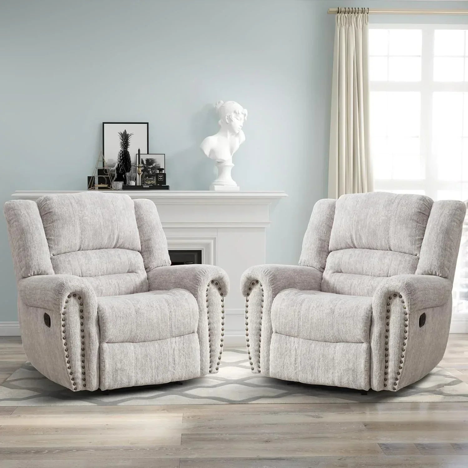 Leather recliner classic traditional manual recliner single sofa for living room