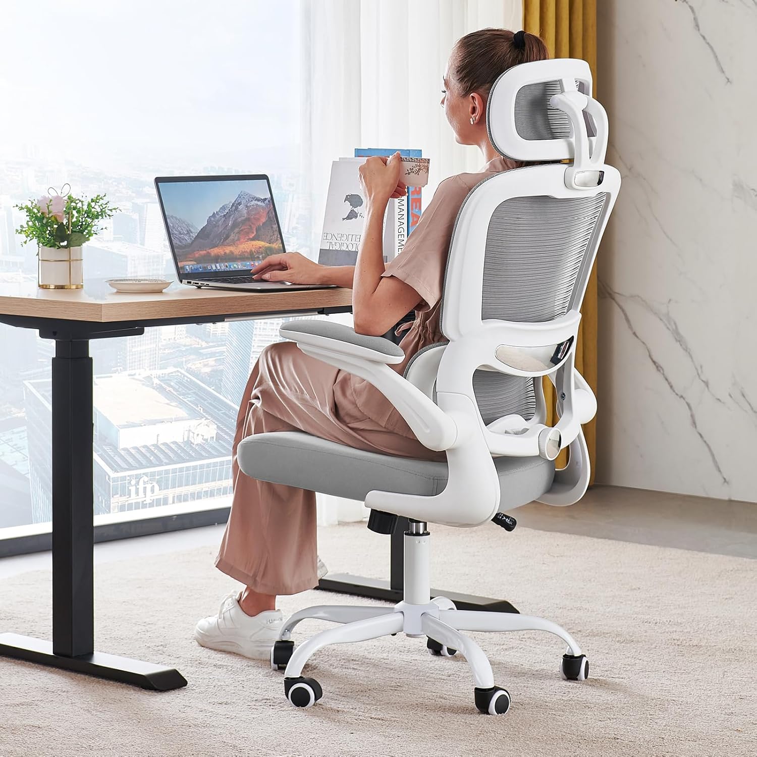 TRALT Office Chair Ergonomic Desk Chair 330 lbs Home Gaming Chair with Wheels
