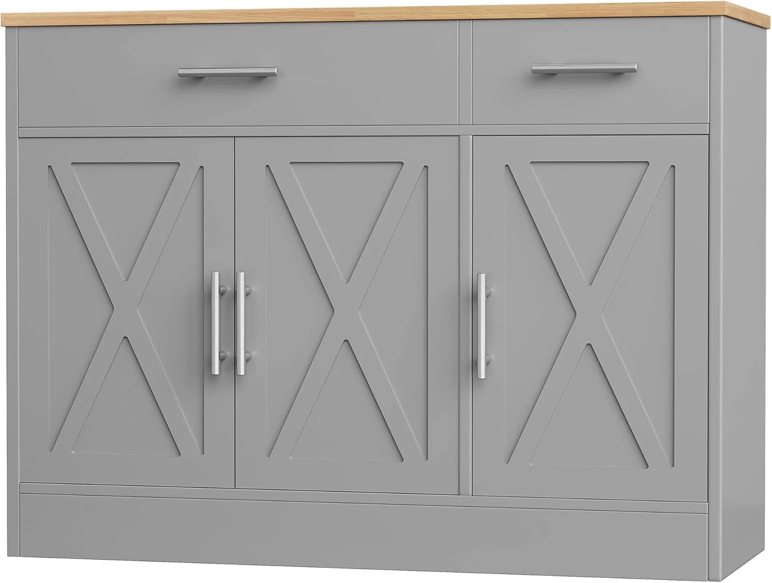 Shintenchi Modern Farmhouse Sideboard Buffet Cabinet with Storage with 3 Doors