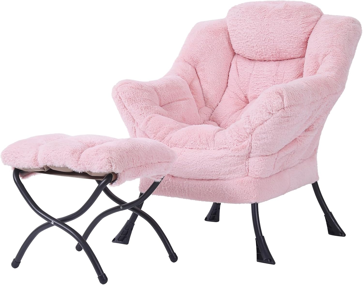 Tiita Lazy Chair with Ottoman Modern Large Accent Lounge Chair Leisure Sofa Armchair Ottoman