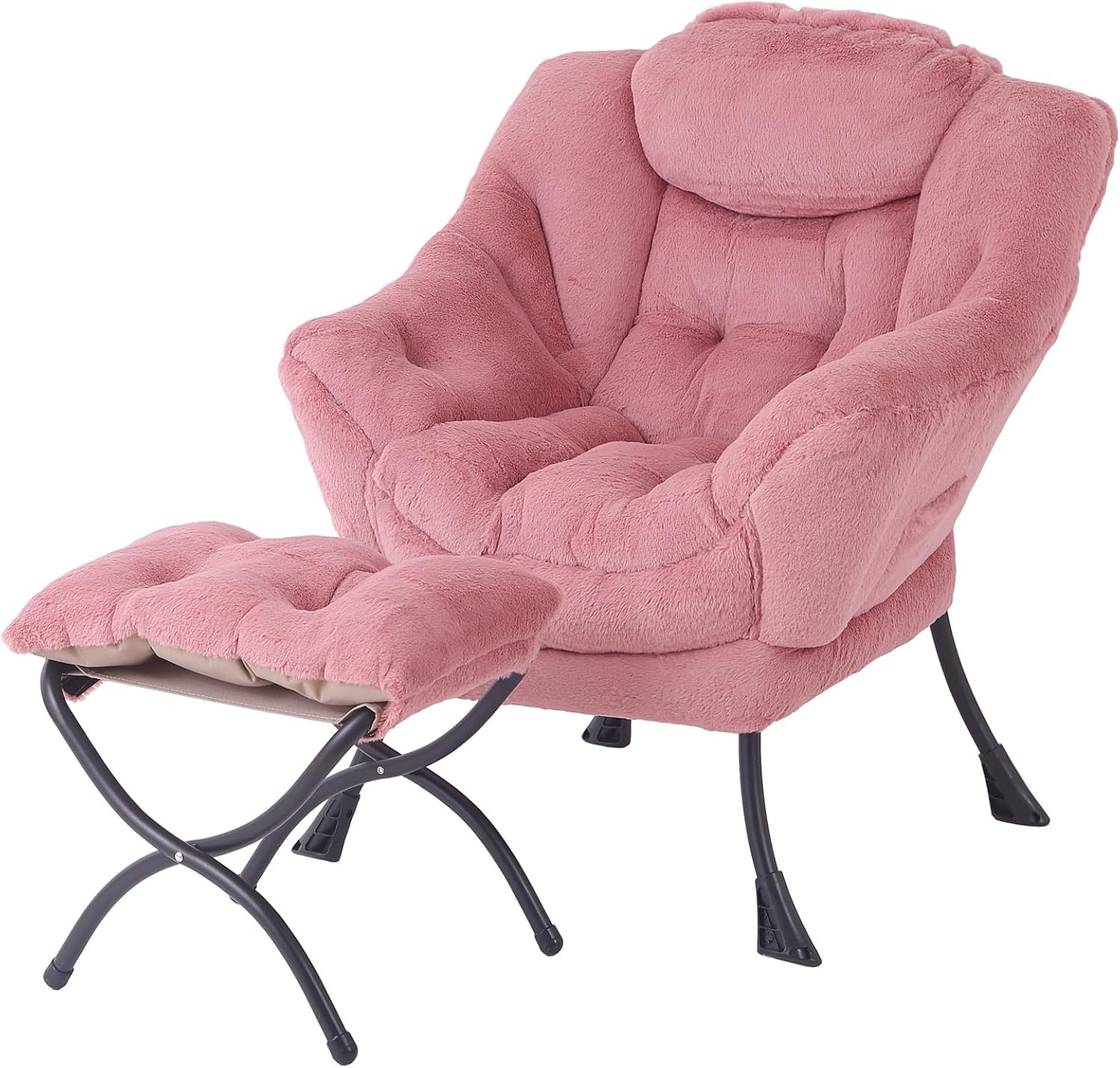Tiita Lazy Chair with Ottoman Modern Large Accent Lounge Chair Leisure Sofa Armchair Ottoman