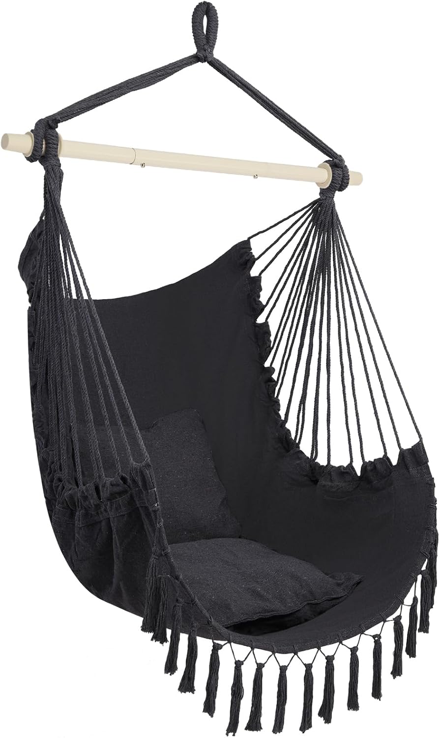 ONCLOUD Hammock Chair Hanging Rope Swing Load Capacity Macrame Hammock Swing Seat