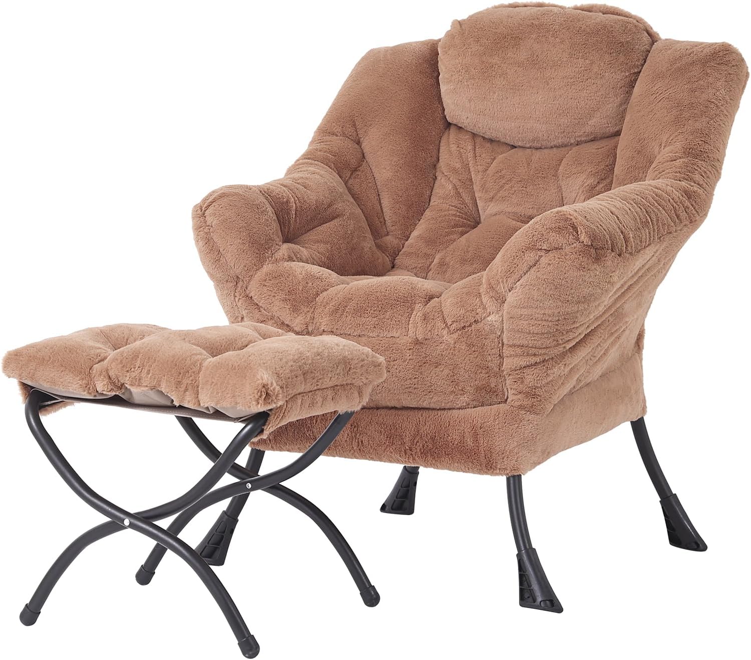 Tiita Lazy Chair with Ottoman Modern Large Accent Lounge Chair Leisure Sofa Armchair Ottoman