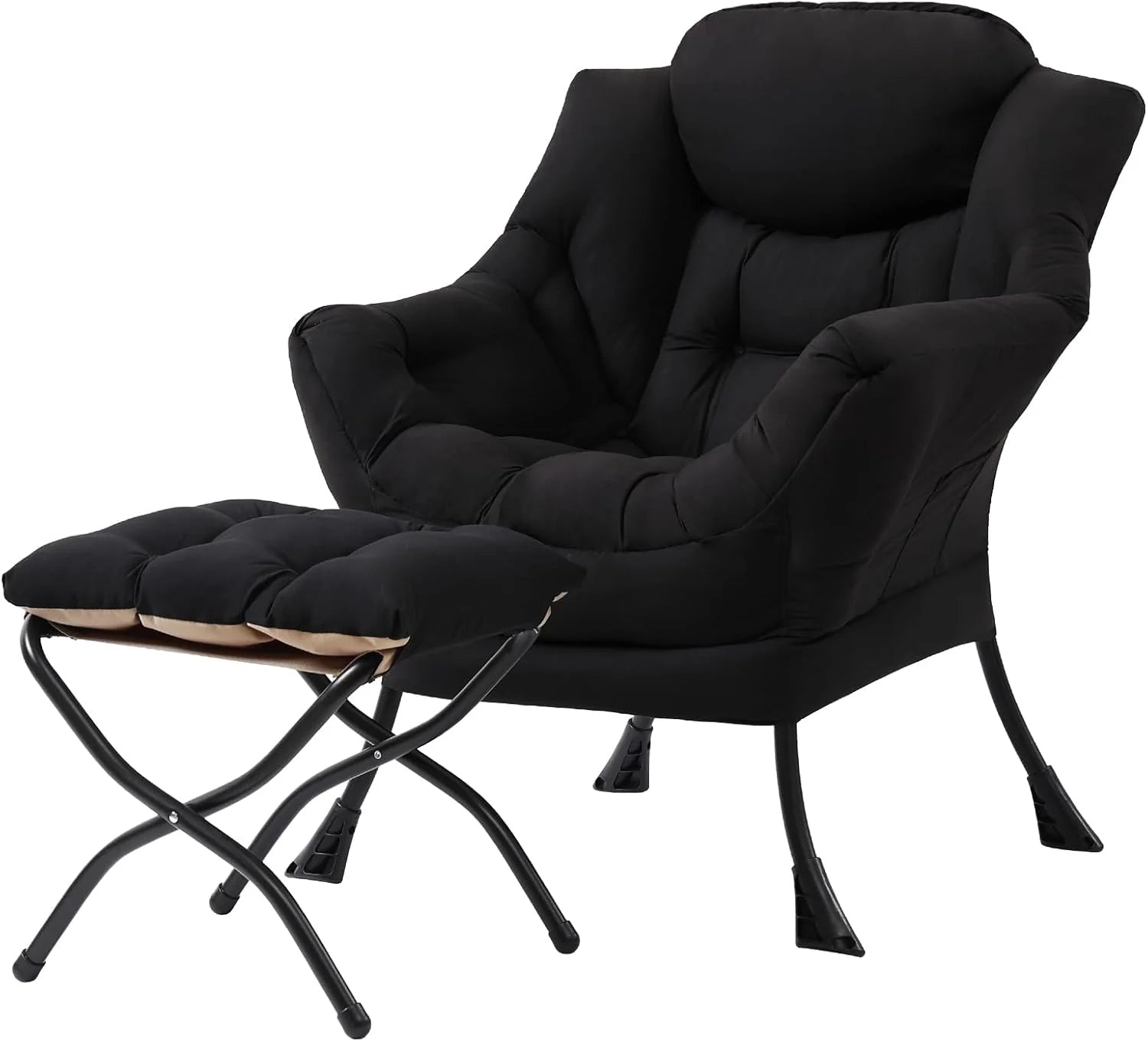 Tiita Lazy Chair with Ottoman Modern Large Accent Lounge Chair Leisure Sofa Armchair Ottoman