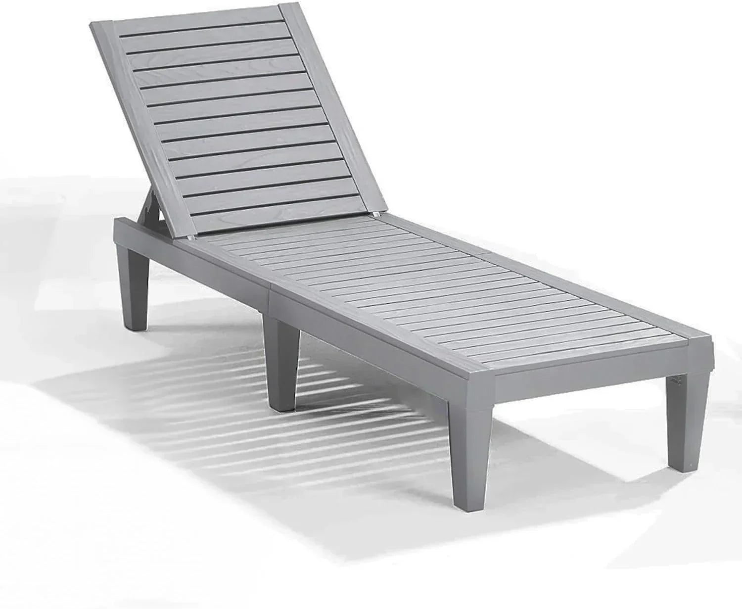 Patio Chairs Black Chaise Lounge Chair Outdoor 5-Position Adjustable Sun Tanning Chair
