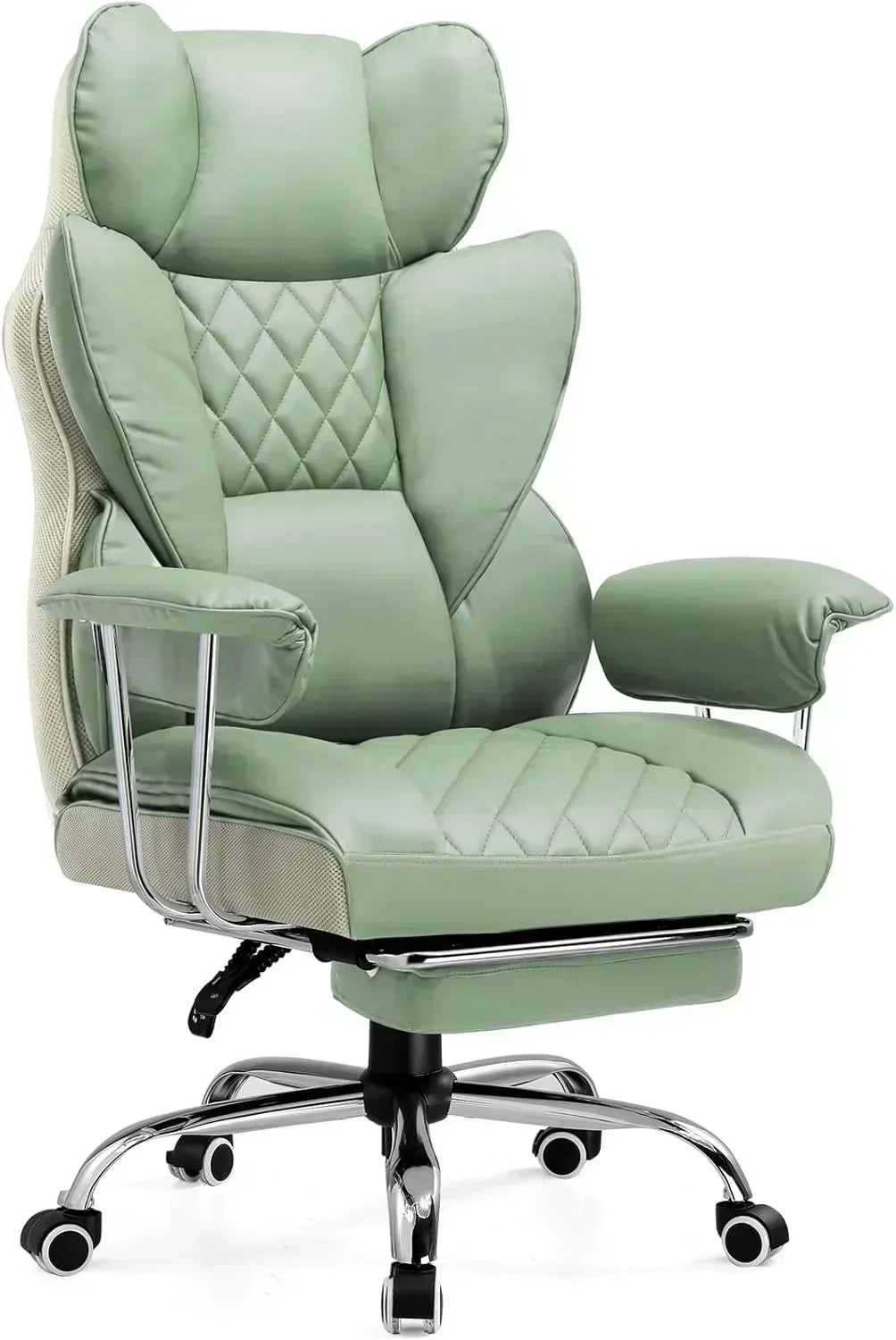 Large high back office chair high back leather gaming chair with footrest