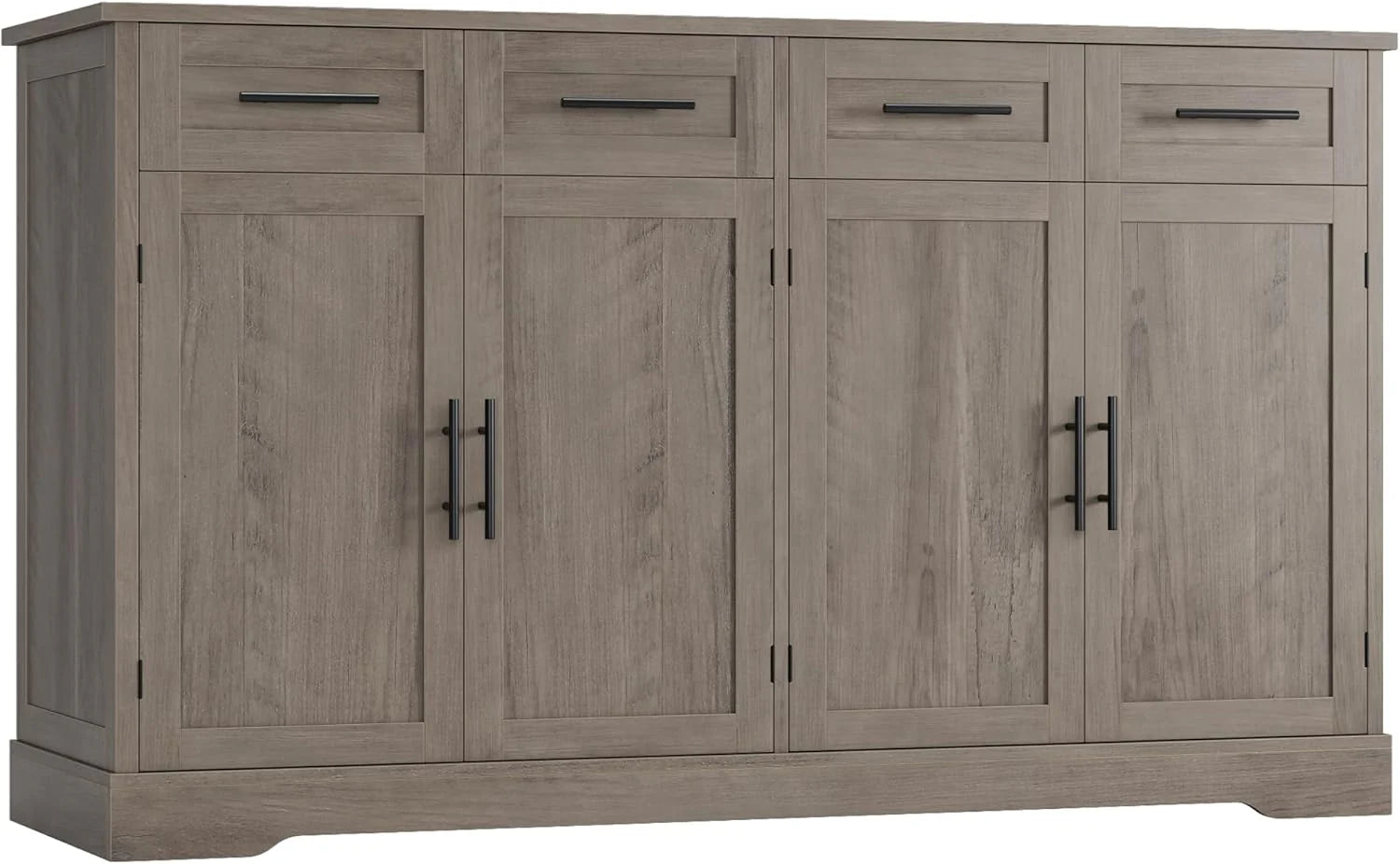 HOSTACK 60" Large Buffet Sideboard with Storage 36" Tall Kitchen Buffet Storage Cabinet 4 Drawer