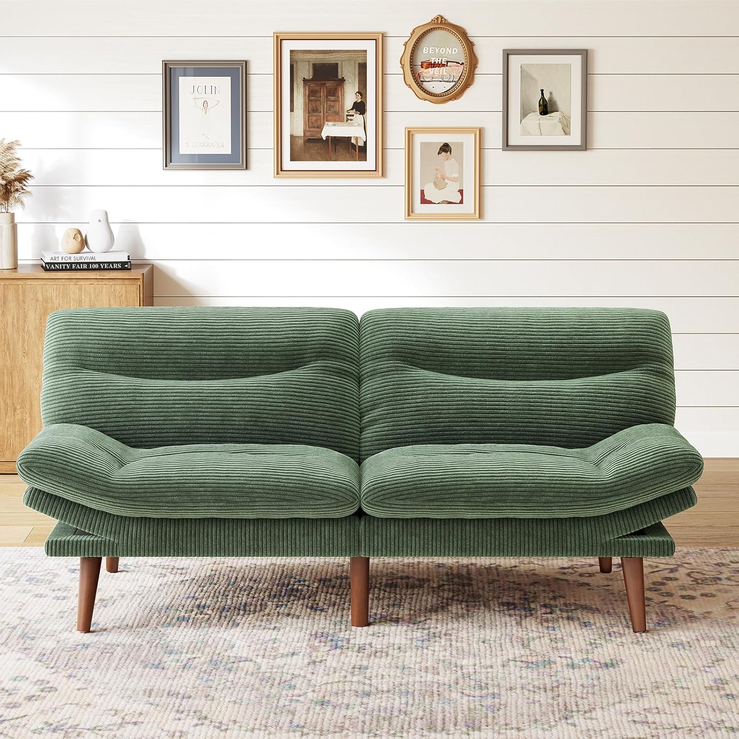 Futon Sofa Bed Futon Sofa Adjustable Back Armrests Converts to Small Sleeper Sofa Bed