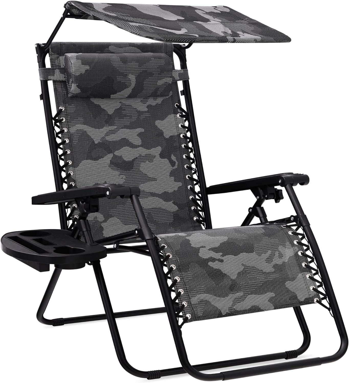 Best Choice Products Folding Zero Gravity Recliner Patio Lounge Chair Adjustable Canopy Shade