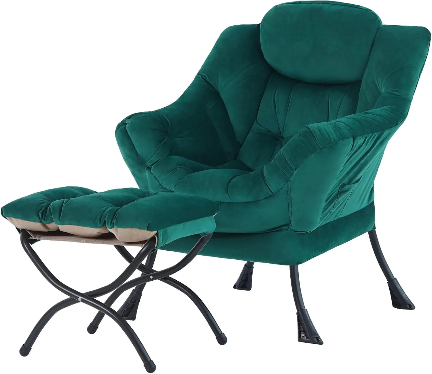 Tiita Lazy Chair with Ottoman Modern Large Accent Lounge Chair Leisure Sofa Armchair Ottoman