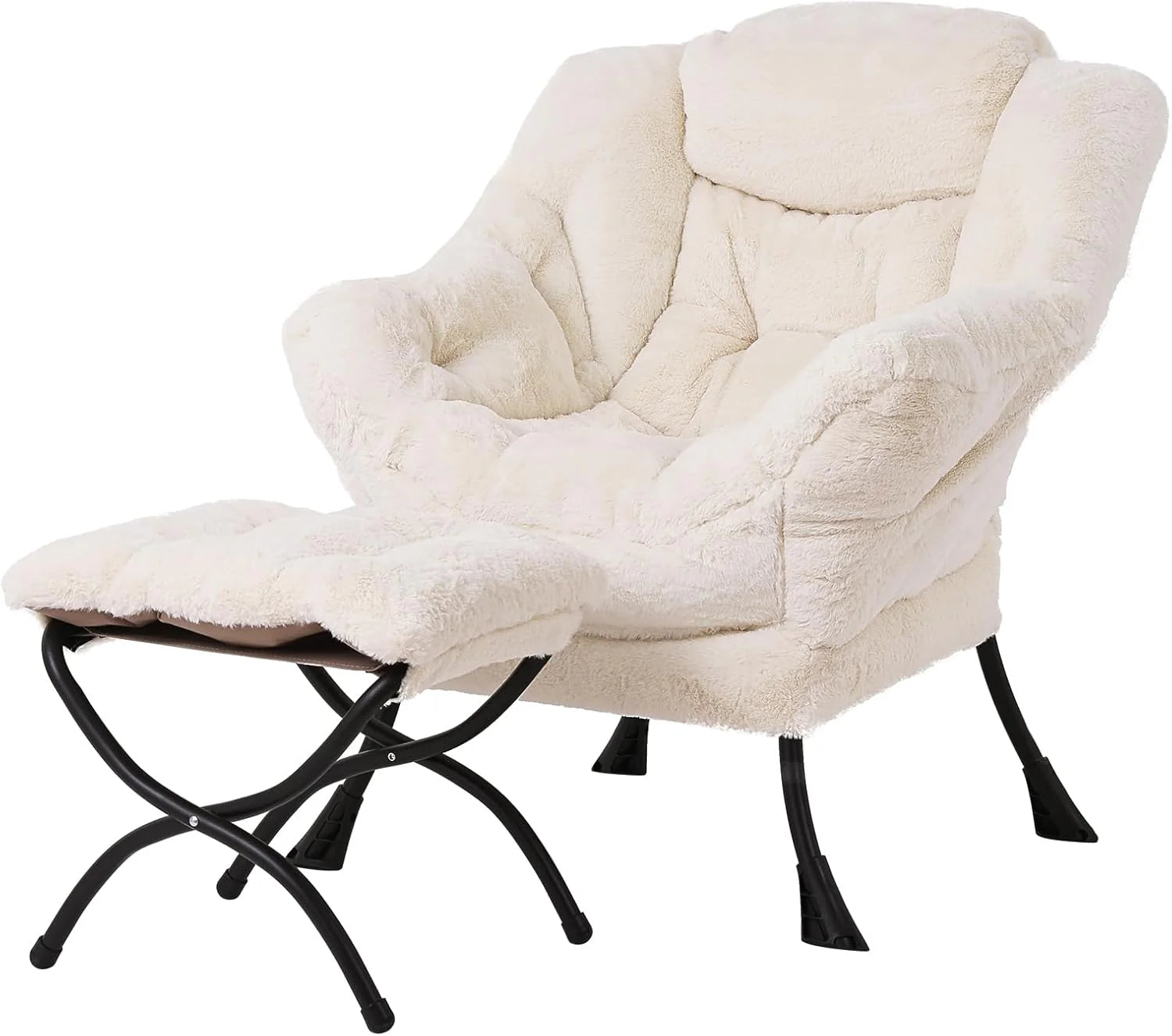 Tiita Lazy Chair with Ottoman Modern Large Accent Lounge Chair Leisure Sofa Armchair Ottoman