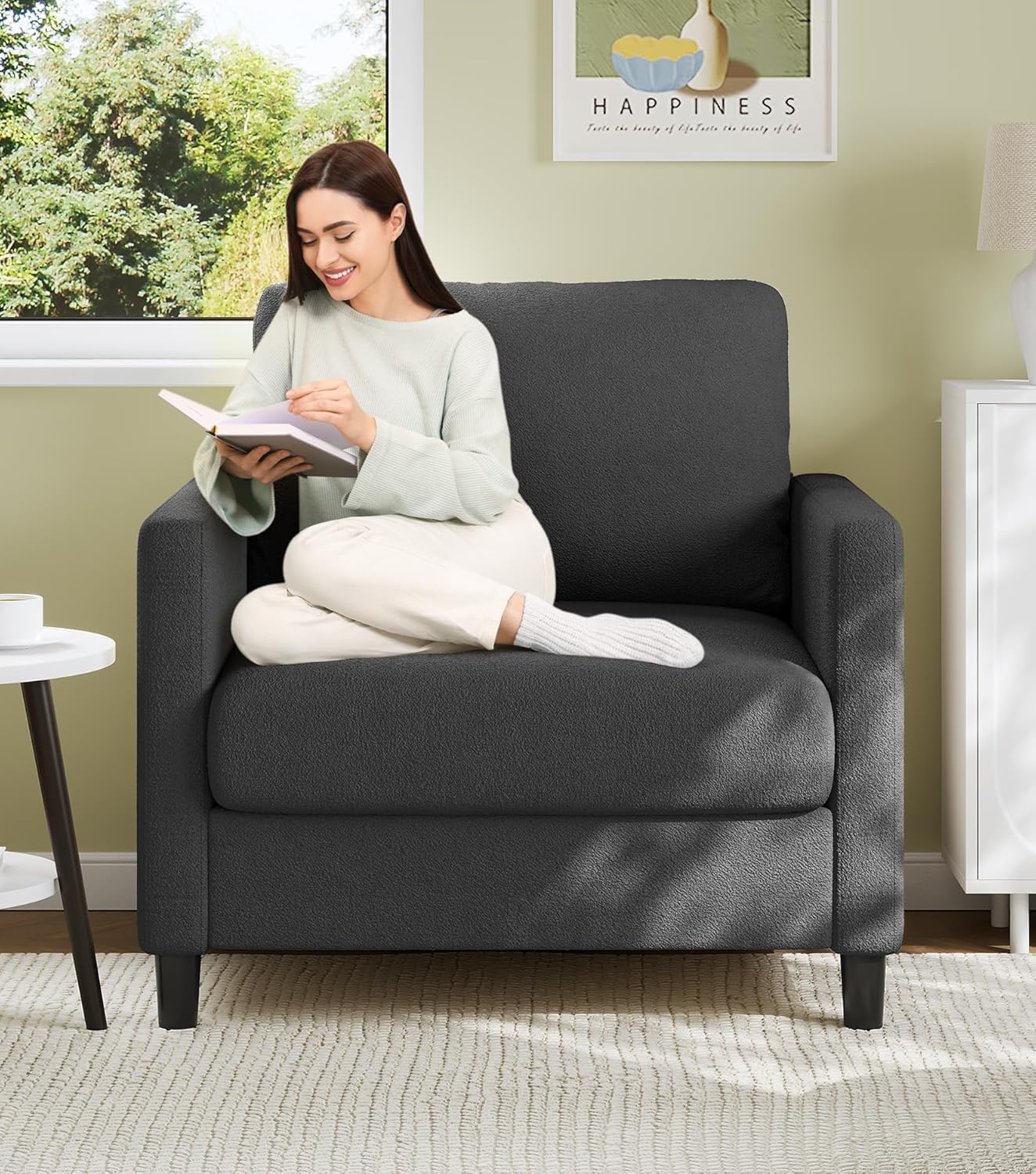Loveseat Sofa 51" Love Seat Comfy Corduroy Small Loveseat Tool-Free Setup Couch
