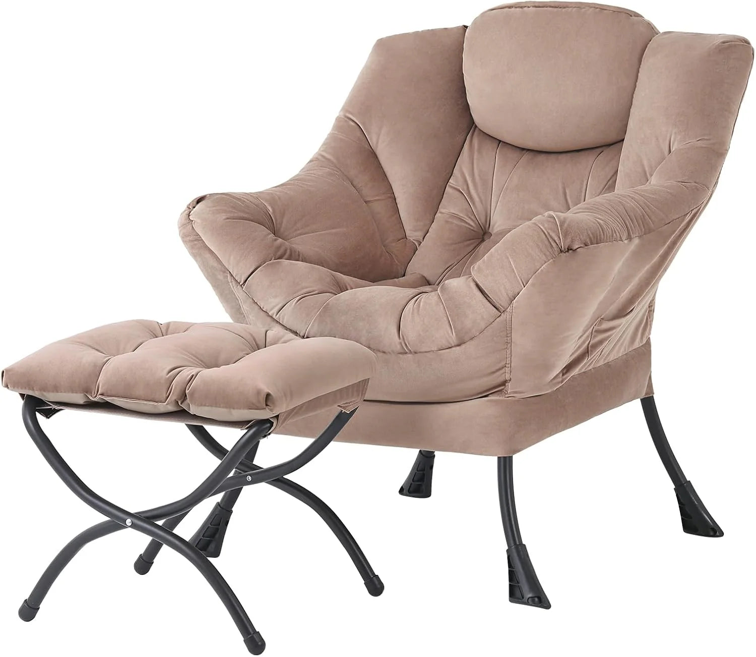 Tiita Lazy Chair with Ottoman Modern Large Accent Lounge Chair Leisure Sofa Armchair Ottoman