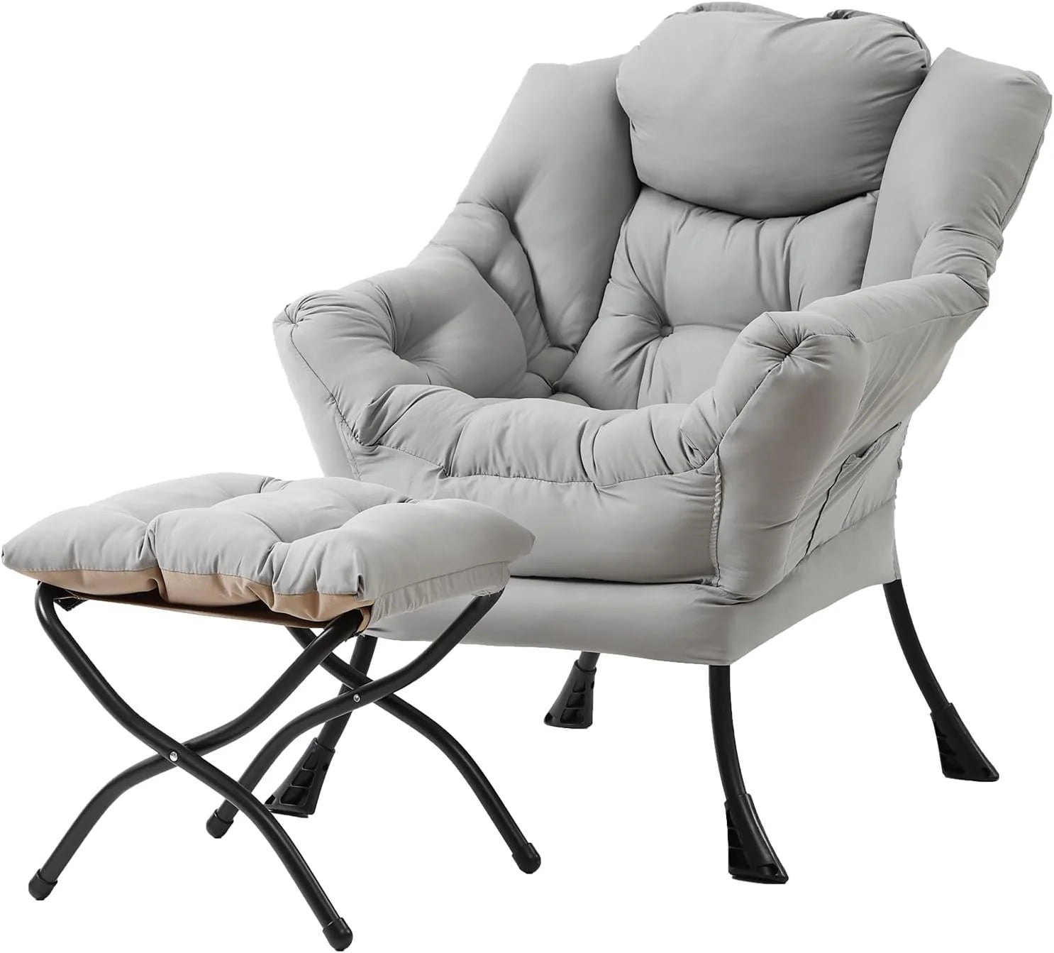 Tiita Lazy Chair with Ottoman Modern Large Accent Lounge Chair Leisure Sofa Armchair Ottoman