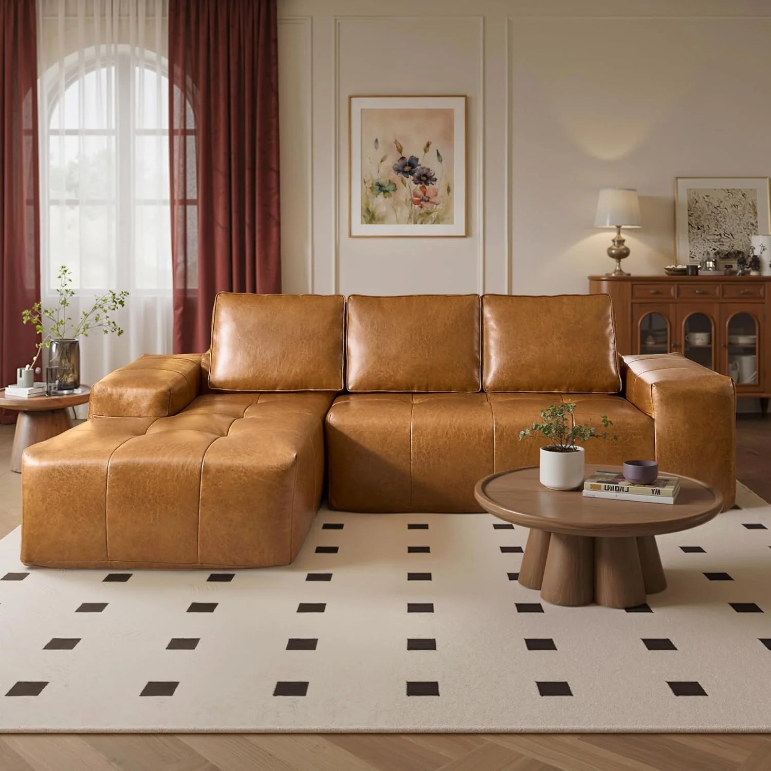 Ovios 104" Cloud Section Sofa L-shaped lounge chair, modern modular sofa