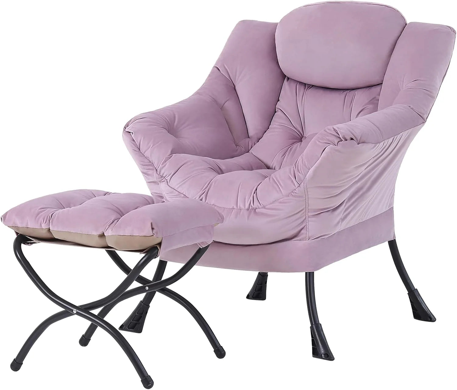 Tiita Lazy Chair with Ottoman Modern Large Accent Lounge Chair Leisure Sofa Armchair Ottoman