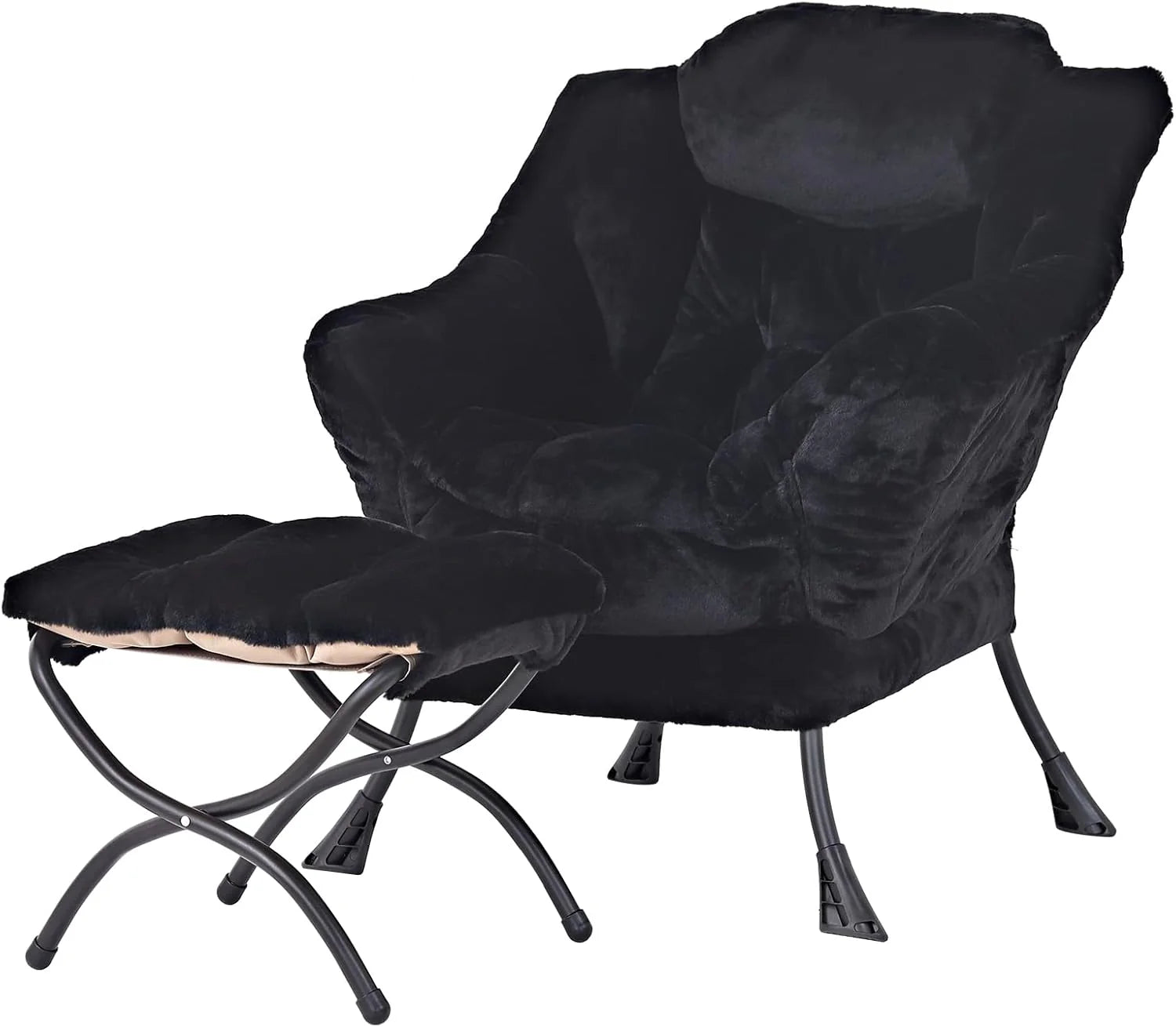 Tiita Lazy Chair with Ottoman Modern Large Accent Lounge Chair Leisure Sofa Armchair Ottoman
