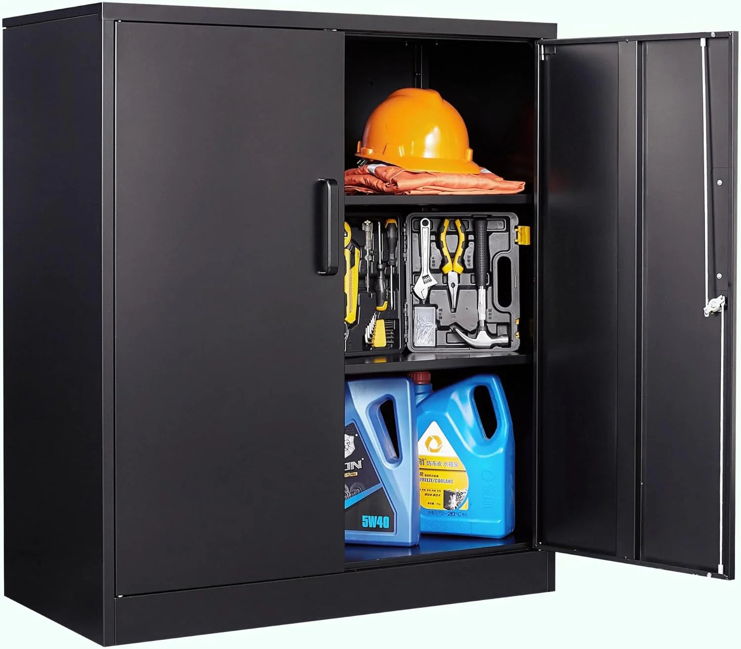 SISESOL Wide & Deep Metal Storage Cabinet with 2 Doors and 6 Shelves,72x36x18