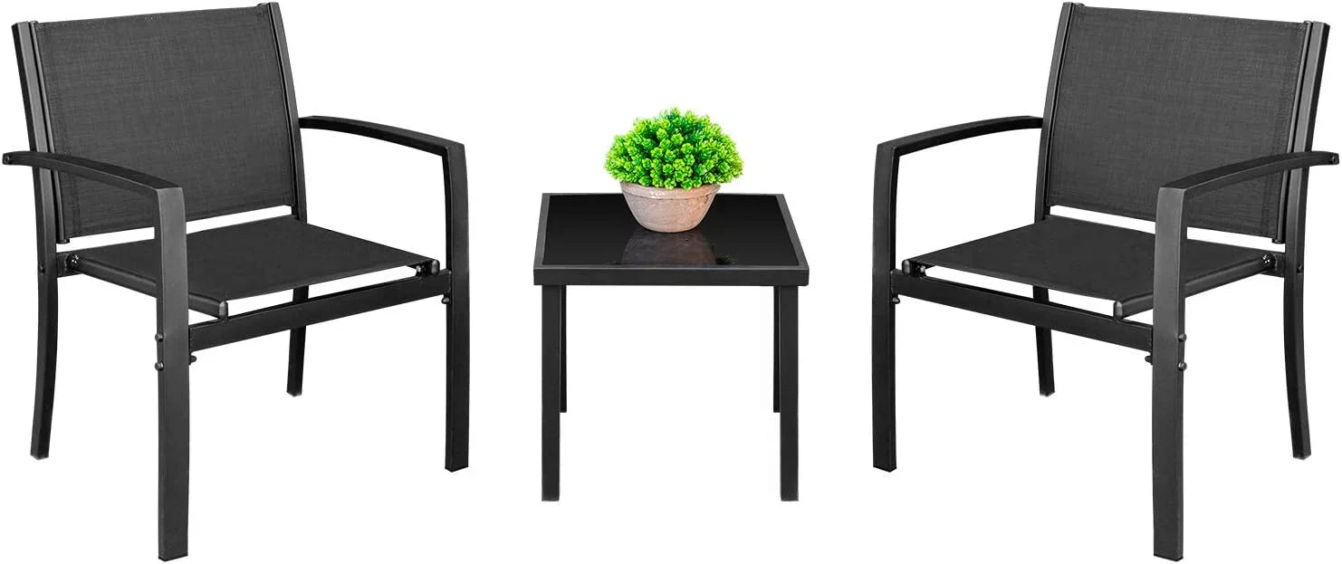 Homall Patio Dining Set 7 Pieces Outdoor Furniture with Large Table and 6 Textilene Chairs