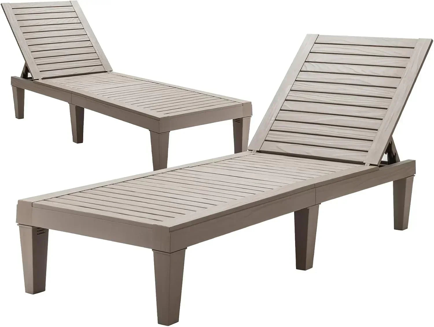 Outdoor Chaise Lounge Chair Lightweight Patio Lounge Recliner Chair with Adjustable Backrest
