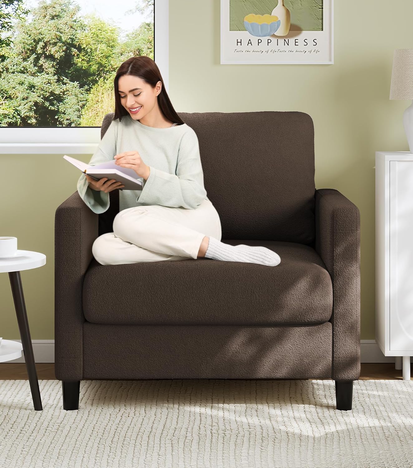 Loveseat Sofa 51" Love Seat Comfy Corduroy Small Loveseat Tool-Free Setup Couch