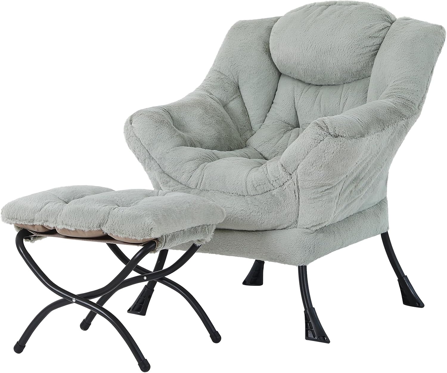 Tiita Lazy Chair with Ottoman Modern Large Accent Lounge Chair Leisure Sofa Armchair Ottoman