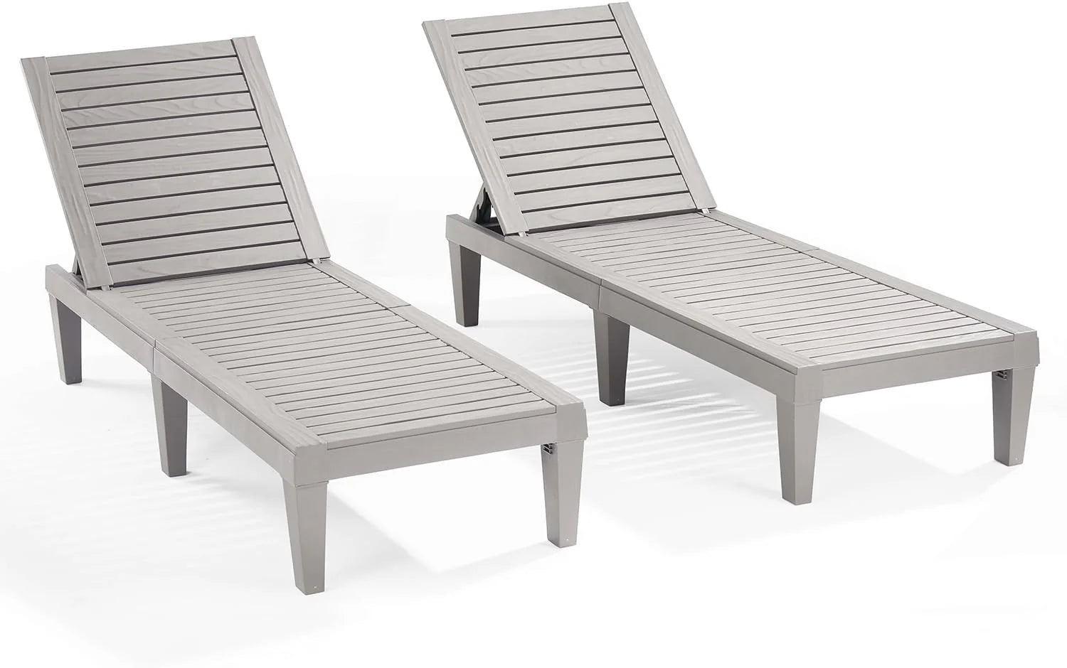 Patio Chairs - Black Chaise Lounge Chair Outdoor 5-Position Adjustable Sun Tanning Chair Waterproof Pool Lounge Chairs Set of 2 Reclining Lawn Chair, Lightweight Outdoor Lounge Chairs