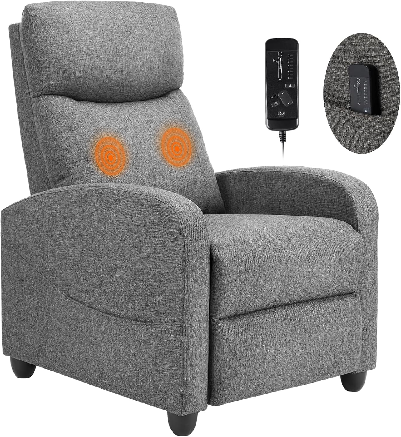 Sweetcrispy Massage Recliner Chair for Adults Adjustable Home Theater Seating