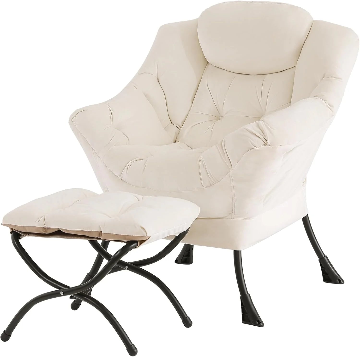 Tiita Lazy Chair with Ottoman Modern Large Accent Lounge Chair Leisure Sofa Armchair Ottoman