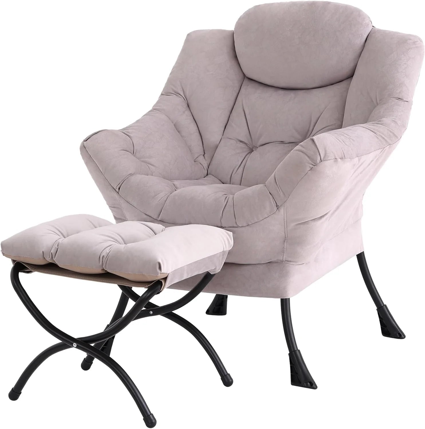 Tiita Lazy Chair with Ottoman Modern Large Accent Lounge Chair Leisure Sofa Armchair Ottoman
