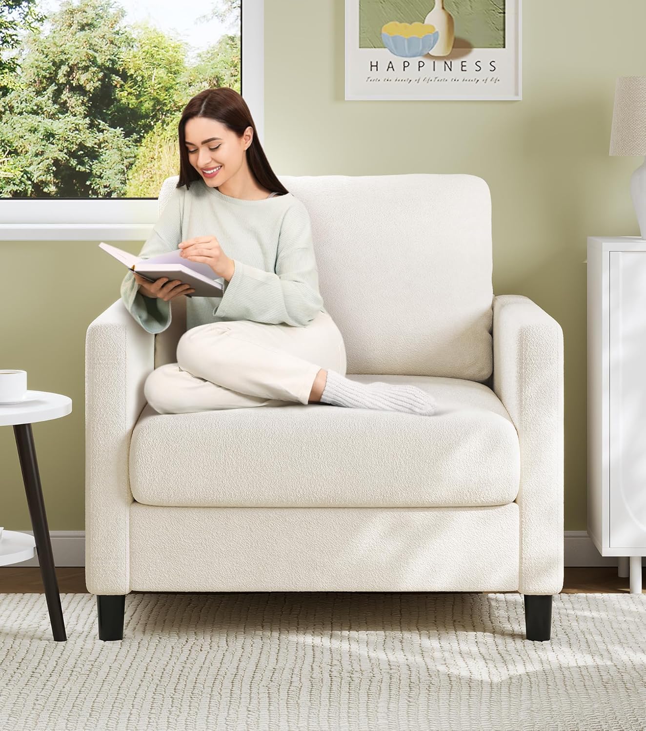 Loveseat Sofa 51" Love Seat Comfy Corduroy Small Loveseat Tool-Free Setup Couch